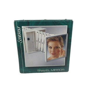 VTG Travel/Shower 3.5" x 3.5" Mirror Mountable 14" Extendable Red 2X Magnificati